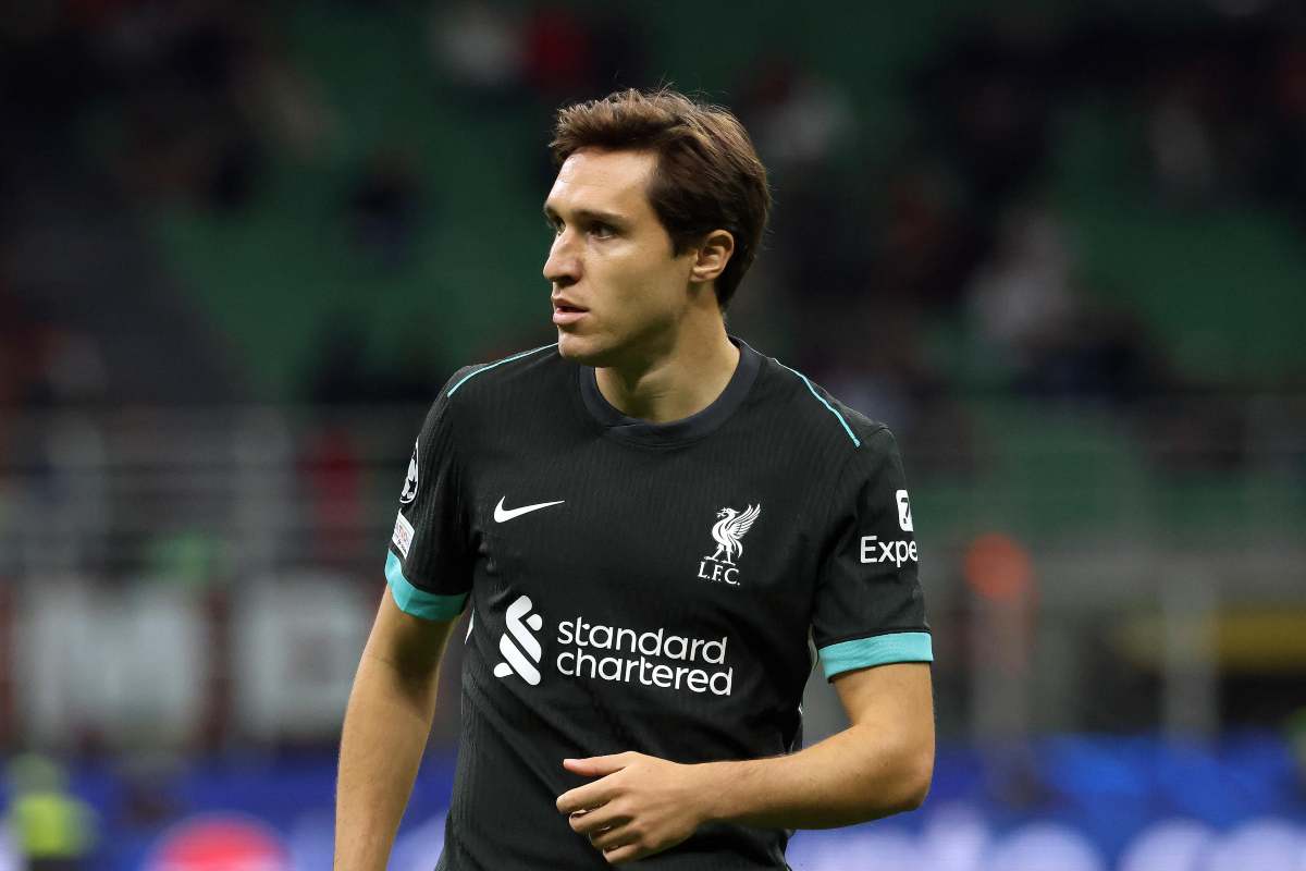 Federico Chiesa in campo durante Milan-Liverpool 