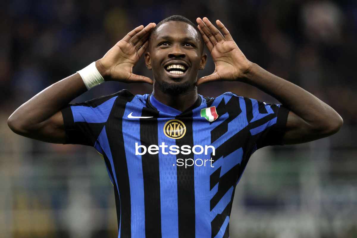 Marcus Thuram dell'Inter esulta