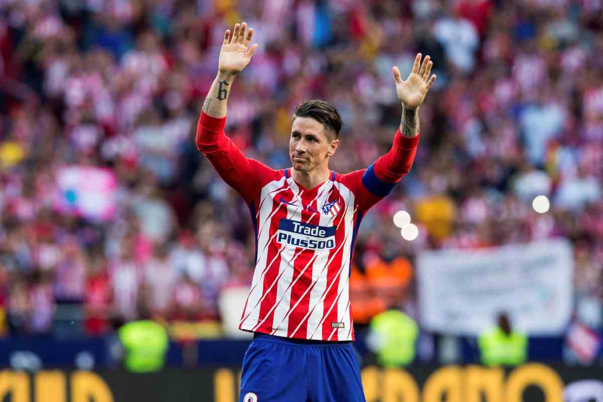 Fernando Torres con la maglia dell'Atletico Madrid