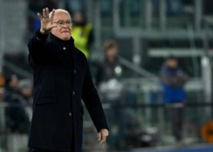 Claudio Ranieri sulla panchina della Roma