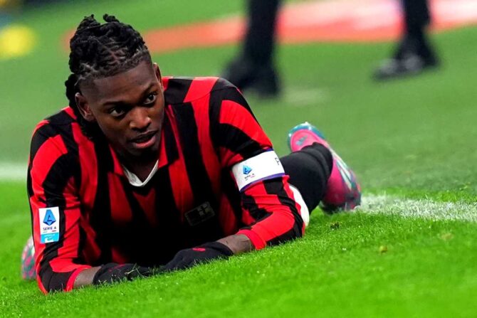 L'attaccante rossonero Rafa Leao